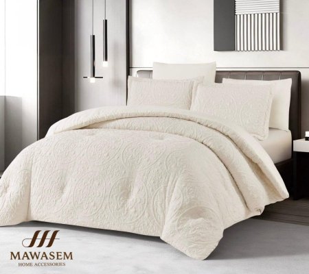 طقم لحاف Casa مجوز 6 قطع صيفي Offwhite
