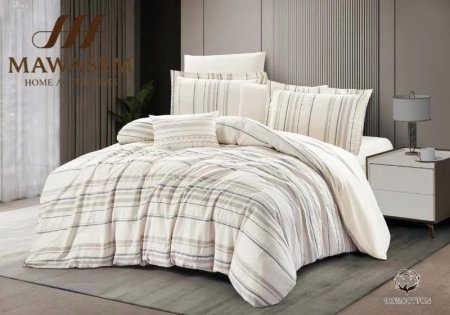 طقم لحاف Messina مجوز 7 قطع Offwhite ، قطن 100%
